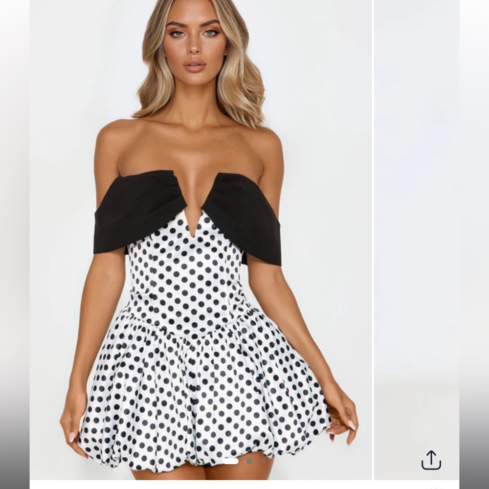 Fashion Nova Black and White Polka Dot Mini Dress